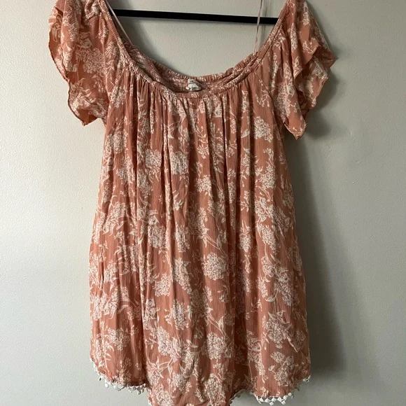 Off the Shoulder Boho Mini Dress - Picture 2 of 3